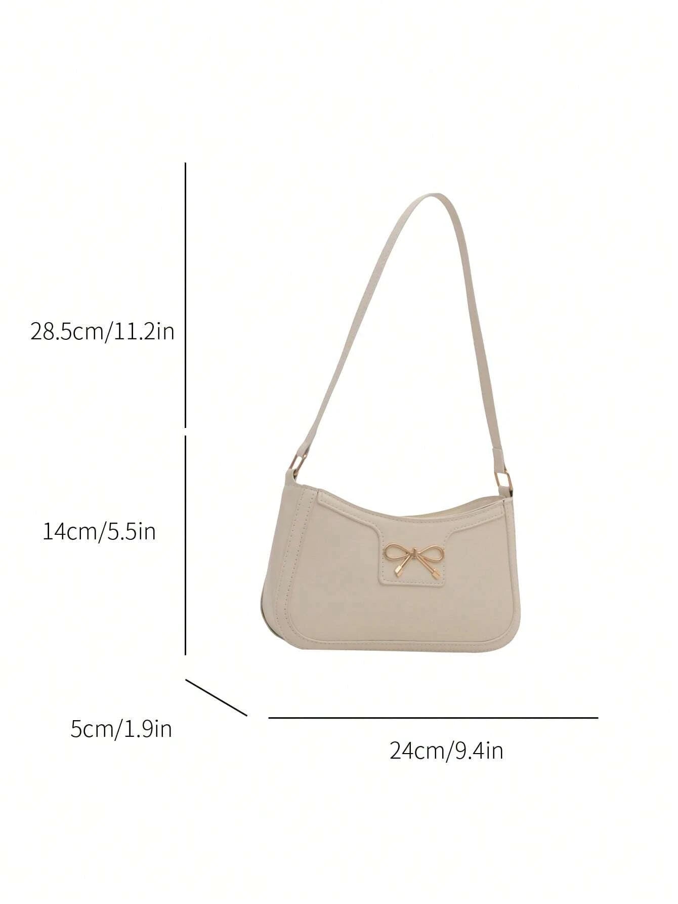 Clara | Crescent Shoulder Bag i Trendig Solid Färg