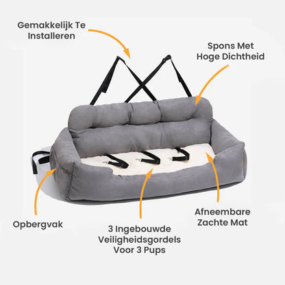 TRAVEL-COZY | Fodrad Resesäng för Hundar - Skydda Dina Säten