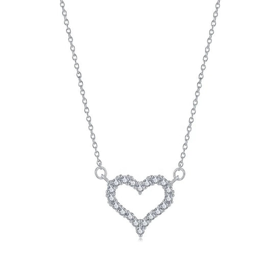 Silver Heart | Hjärtformad Halsband i Silver Finish