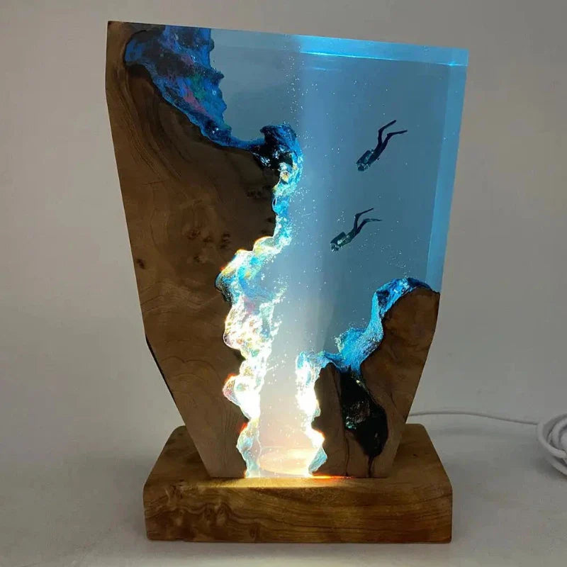 Ocean Glow | 3D Diver bordslampa med fascinerande belysning av havslandskap