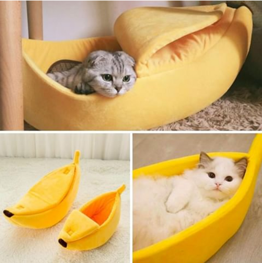 BANANA-BED | Lekfull & Bekväm Hundsäng för Små Furry Vänner