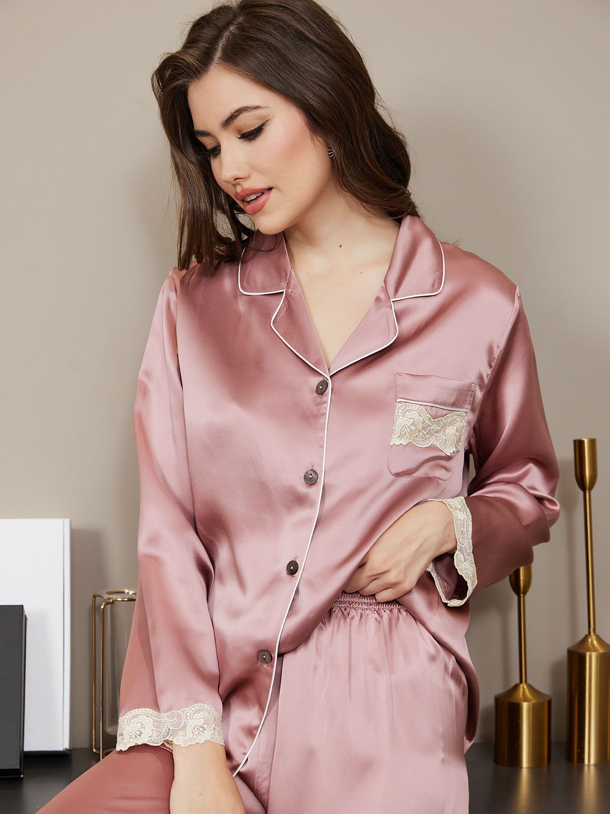 Elysian Nightwear | Lyxigt pyjamasset i 2 delar för kvinnor