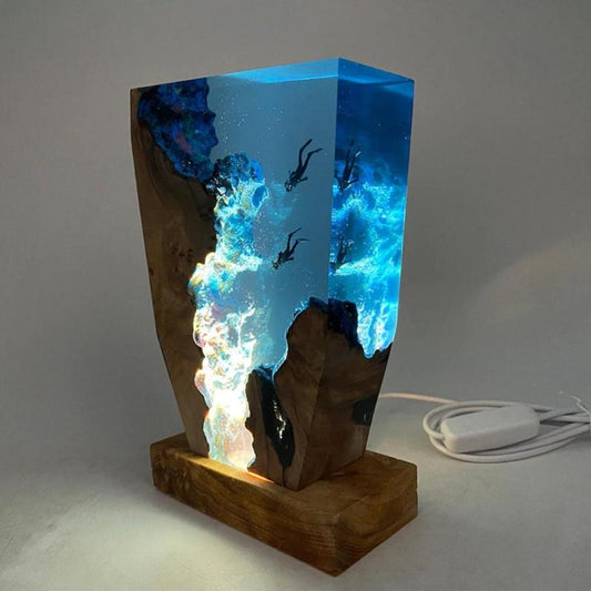 Ocean Glow | 3D Diver bordslampa med fascinerande belysning av havslandskap