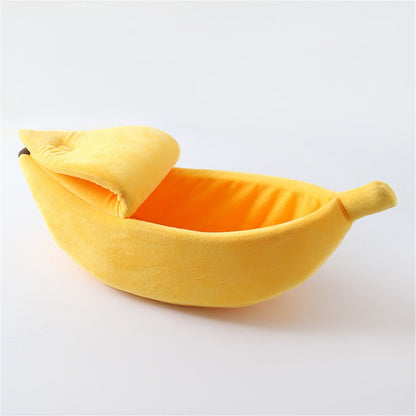 BANANA-BED | Lekfull & Bekväm Hundsäng för Små Furry Vänner